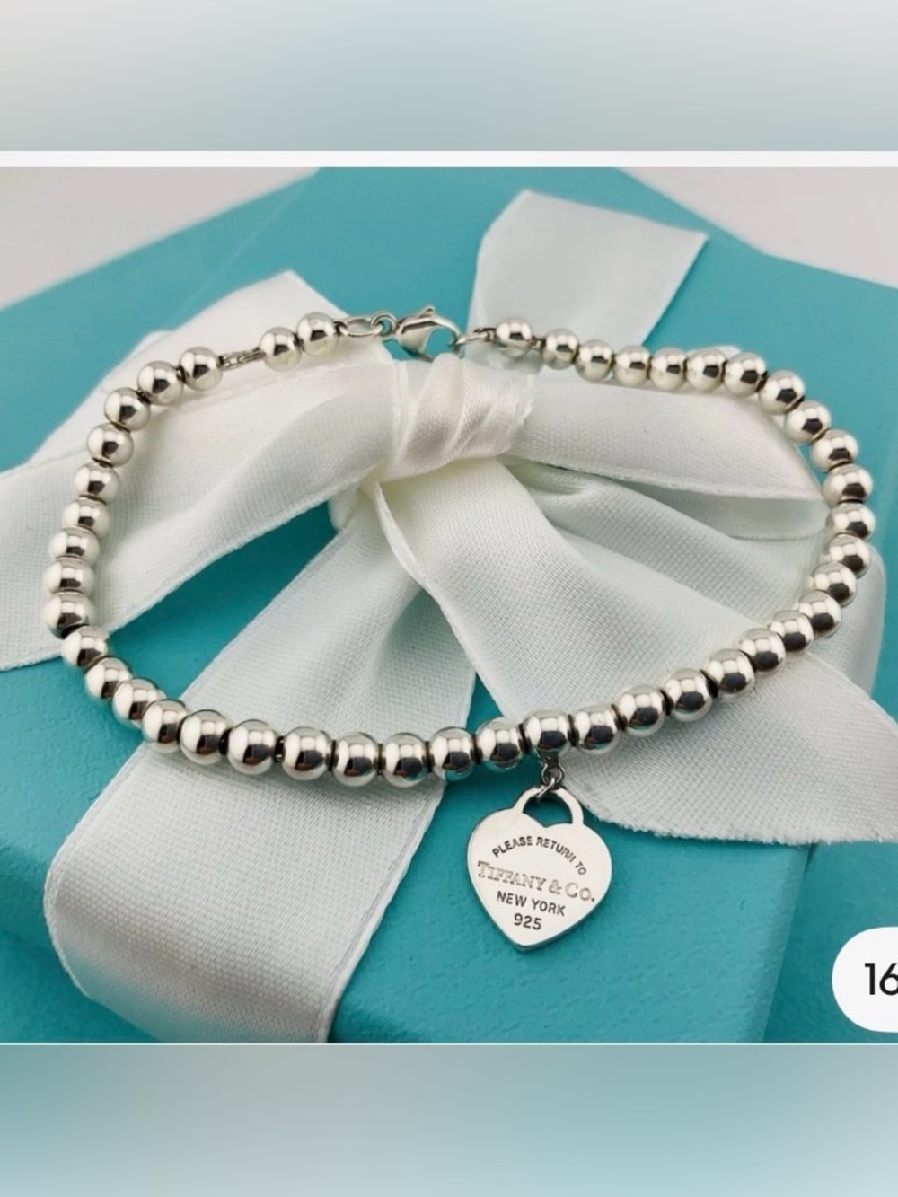 Tiffany & Co. Sterling Silver Bead Bracelet Return to Tiffany-  retailed $440